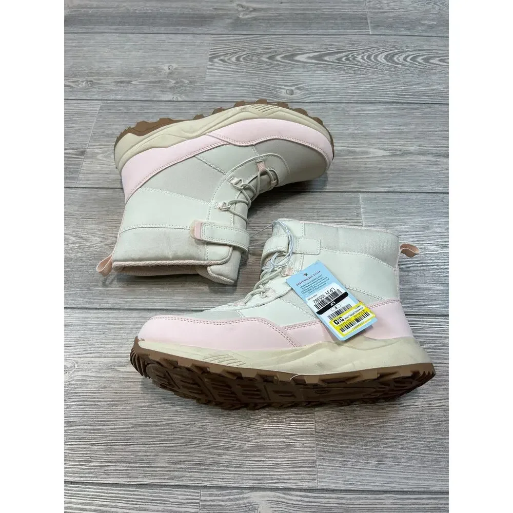 Cat & Jack Kids' Noah Waterproof Hiker Snow Boots Cream 6 NWT